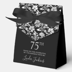 75. Geburtstag Silber Blumen Danke  Geschenkschachtel