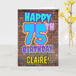 75. Geburtstag - Spaß, Urban Graffiti Inspiriert L Karte
