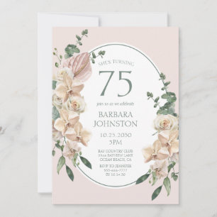 75. Geburtstag Tropical Floral Einladung