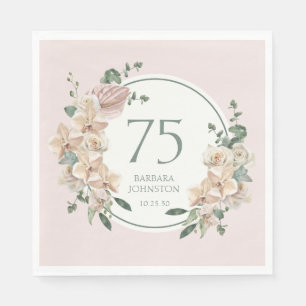 75. Geburtstag tropische Flora Serviette
