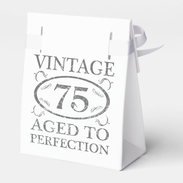 75. Geburtstag Vintag Geschenkschachtel (Rückseite)