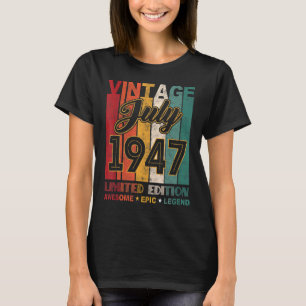 75. Geburtstag Vintag im Juli 1947 Phantastische E T-Shirt