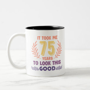75. Geburtstag Zweifarbige Tasse