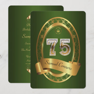 75. Geburtstagsfrau, elegante Farbe Einladung