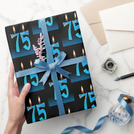 75. Geburtstagskandale mit Eyeballs Geschenkpapier