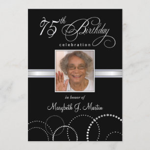 75. Geburtstagsparty Einladungen mit Foto