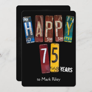 75. Geburtstagsparty-Teller Einladung