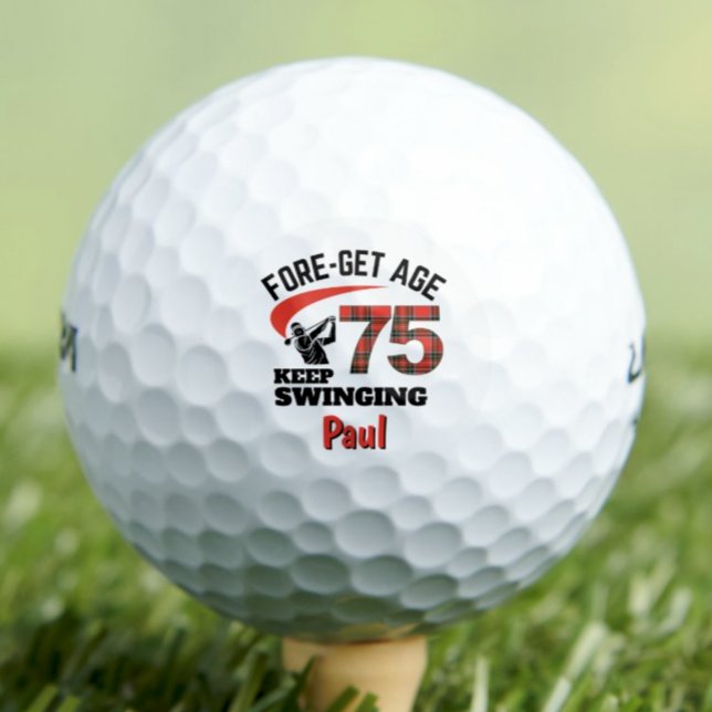 75. Geschenk für Freunde - FORE-get Age 75 Jahre Golfball (Von Creator hochgeladen)