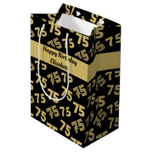 75. Glücklicher Geburtsname Personalisiert Mittlere Geschenktüte