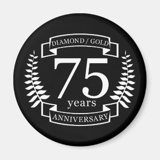 75. Hochzeit JAHRESTAG DIAMOND GOLD Magnet