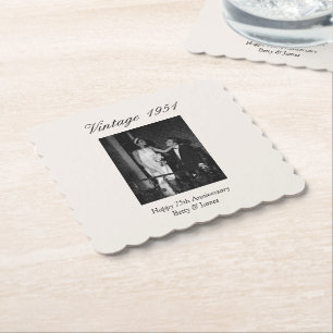 75. Hochzeitsjubiläumsfeier Personalisiertes Foto Untersetzer