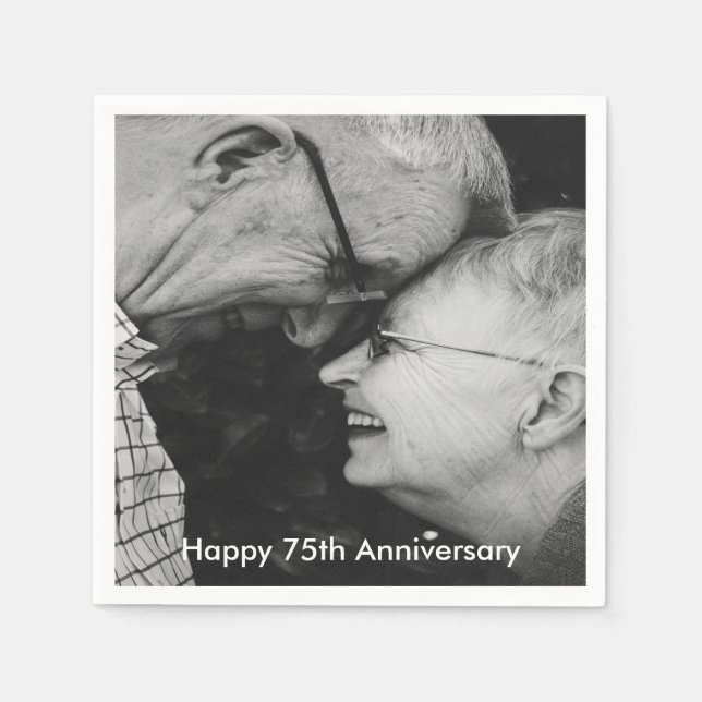 75. Hochzeitstag Custom Foto Napkins Serviette (Vorderseite)
