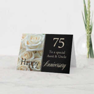 75. Hochzeitstag Tante & Onkel Rose Karte