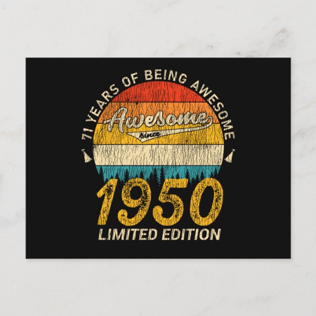 75 Jahre alt 1950 Retro Phantastisch 75. Geburtsta Postkarte (Vorderseite)