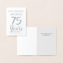 75 Jahre alt. Stilvolles Design. Folienkarte
