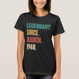 75 Jahre alt Vintag 1948 Geburtstag März 75. Deko T-Shirt