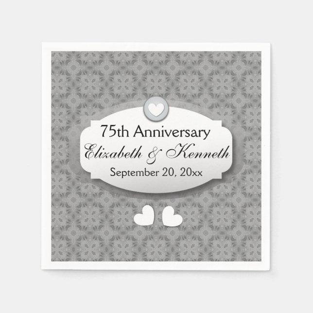 75 Jahre Hochzeitstag Diamond Z04 Serviette (Vorderseite)