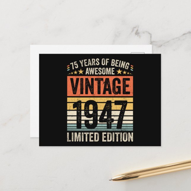 75 Jahre Phantastisch Vintag 1947 Postkarte (Vorderseite/Rückseite Beispiel)