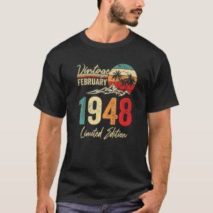 75 Jahre Vintag im Februar 1948 75. Geburtstag T-Shirt