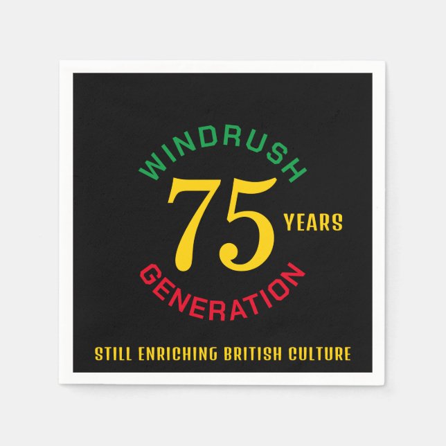 75 Jahre Windrush Serviette (Vorderseite)