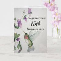 75. Jahrestag Herzlichen Glückwunsch Hummingbird