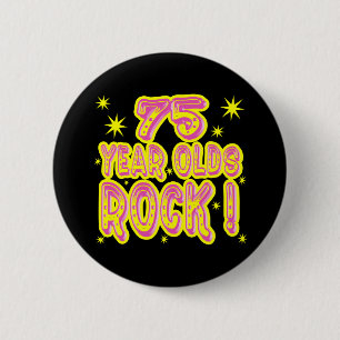 75 Jährige Felsen-! (Rosa) Knopf Button
