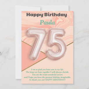 75-jährige Mädchen Happy Birthday Card