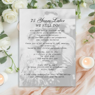 75. Jubiläum Hochzeit Foto Elegant Formal Einladung