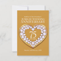 75. Jubilee Hochzeitstag Herzkarte