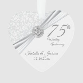 75. oder 60. Diamond Wedding Anniversary Keepake Ornament