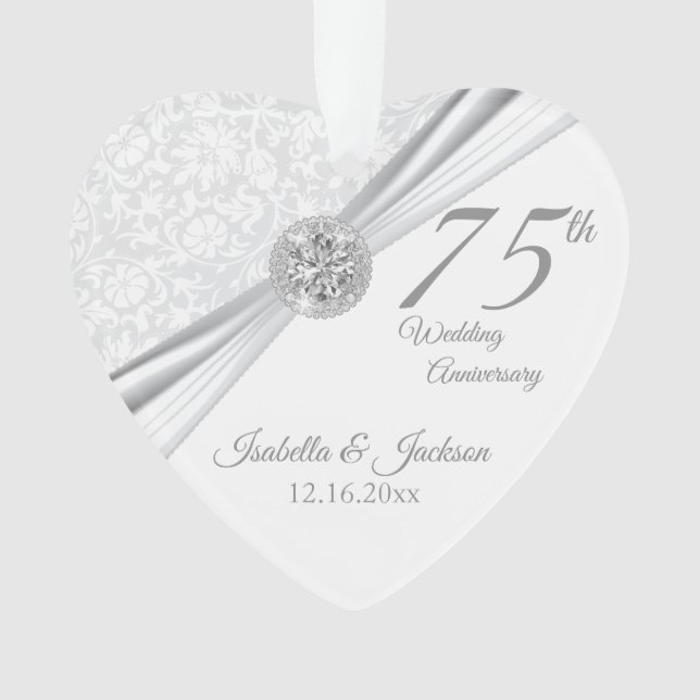 75. oder 60. Diamond Wedding Anniversary Keepake Ornament (Vorderseite)