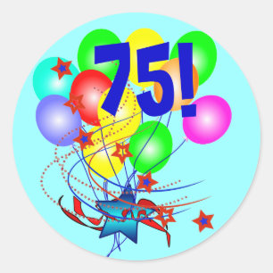 75! Ou N'Importe Quel Âge Ballons Stickers Rond An