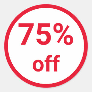 75 % Rabatt auf helle Red Sale Ticket Runder Aufkleber
