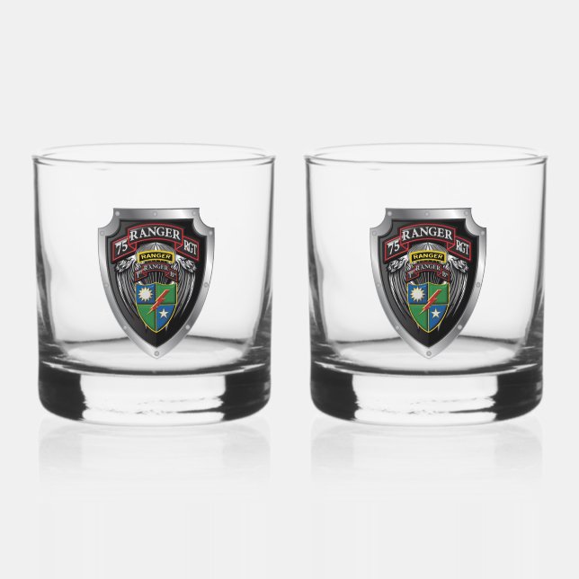 75. Ranger Regiment 1. BAT Whiskyglas (Vorderseite)