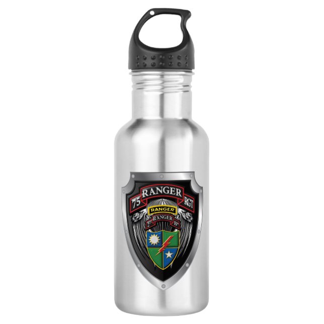 75. Ranger Regiment 2. Bataillon 2. BAT  Edelstahlflasche (Vorderseite)