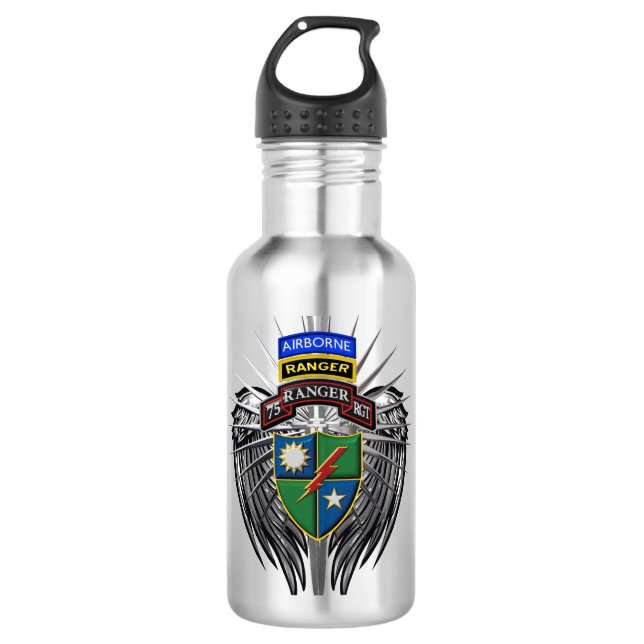 75. Ranger Regiment Custom Edelstahlflasche (Vorderseite)