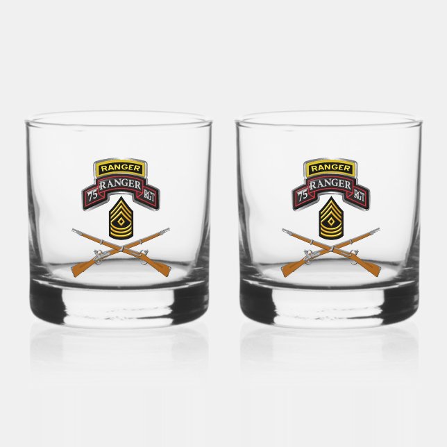 75. Ranger Regiment First Sergeant Whiskyglas (Vorderseite)