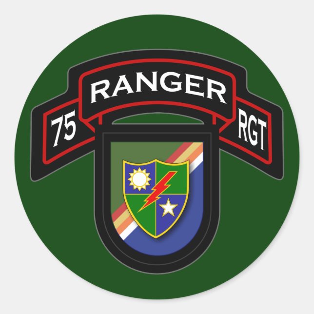 75. Ranger Regiment - Im Flugzeug Runder Aufkleber (Vorderseite)