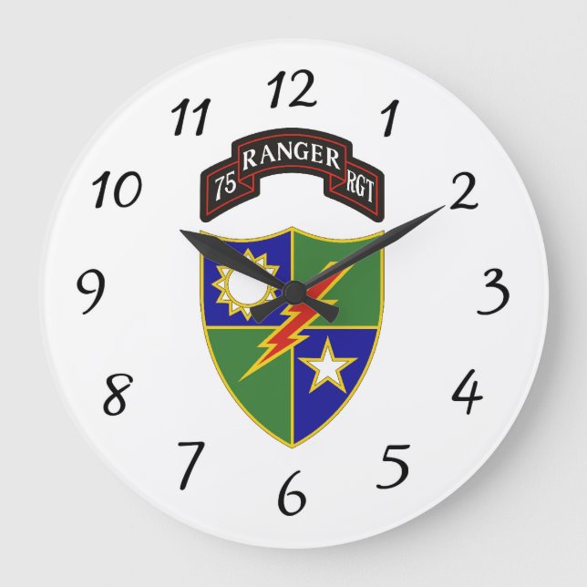75. Ranger Regiment - Wall Clock Große Wanduhr (Vorderseite)