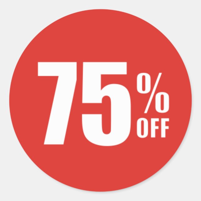 75% Soixante-Quinze Pour Cent De Réduction Sticker (Devant)