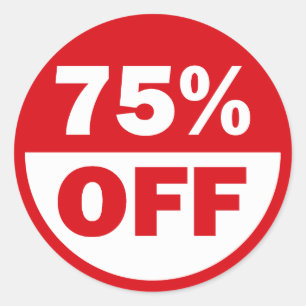 75% WEG RUNDER AUFKLEBER