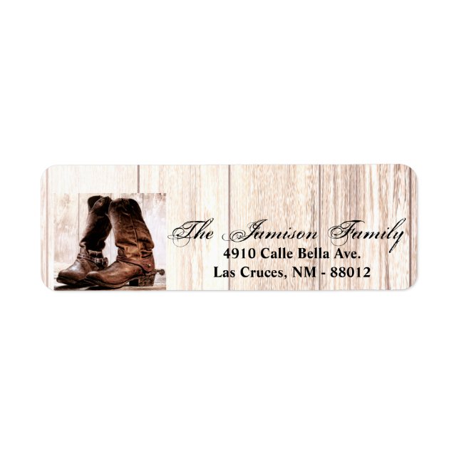 .75"x2.25" Adresse de retour Étiquette Boots Pays  (Devant)