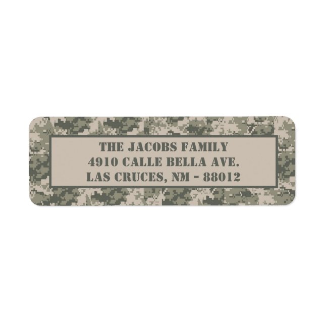 .75"x2.25" ARMY ACU Camouflage Rücksendeadresse-Et (Vorne)