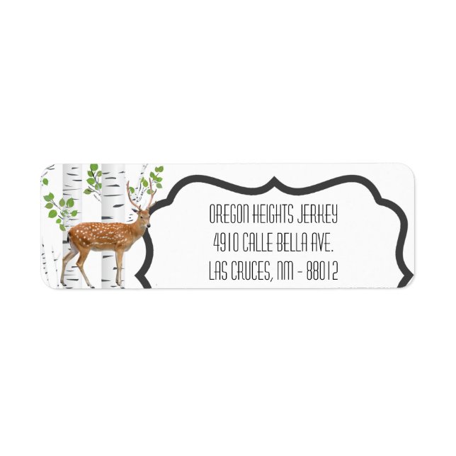 .75"x2.25" Firmenadressen-Etikett Deer Doe Buck Wo (Vorne)
