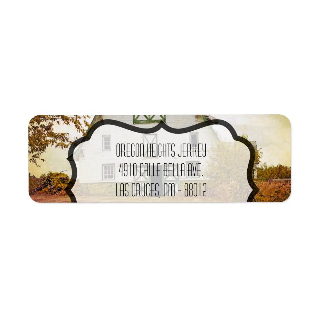 .75"x2.25" Firmenadressen-Etikett Sunset Barn Coun (Vorne)