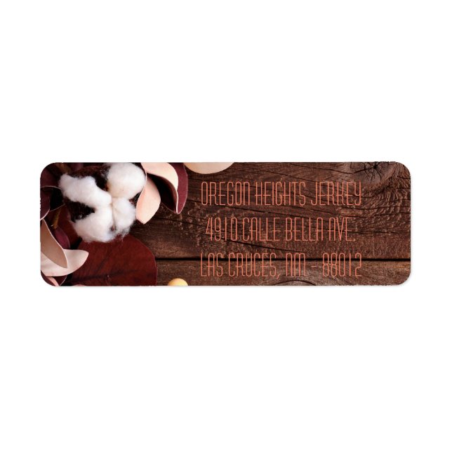 .75"x2.25" Firmenadressen-Label-Baumwollzweig auf (Vorne)