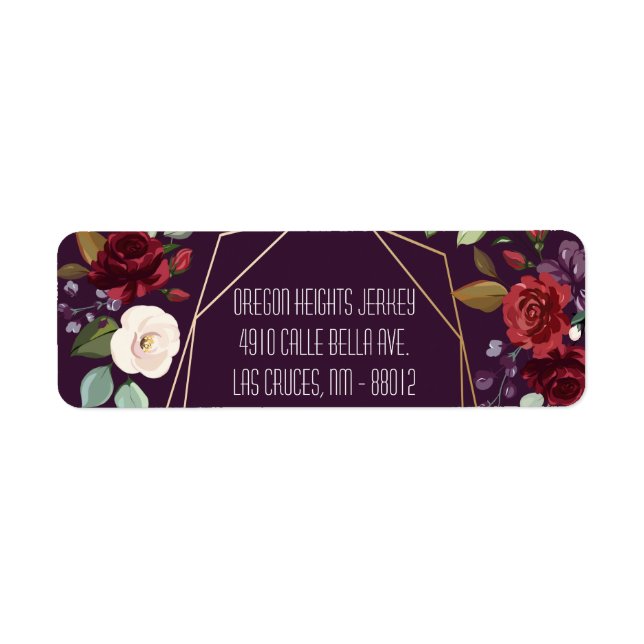 .75"x2.25" Firmenadressen Label Plum Lila Rose (Vorne)