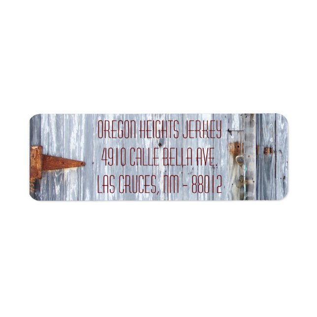 .75"x2.25" Firmenadressen-Label White Wash Wood (Vorne)