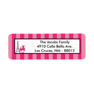 .75"x2.25" Rücksende-Adresse-Etikett Rosa Pudel Pa