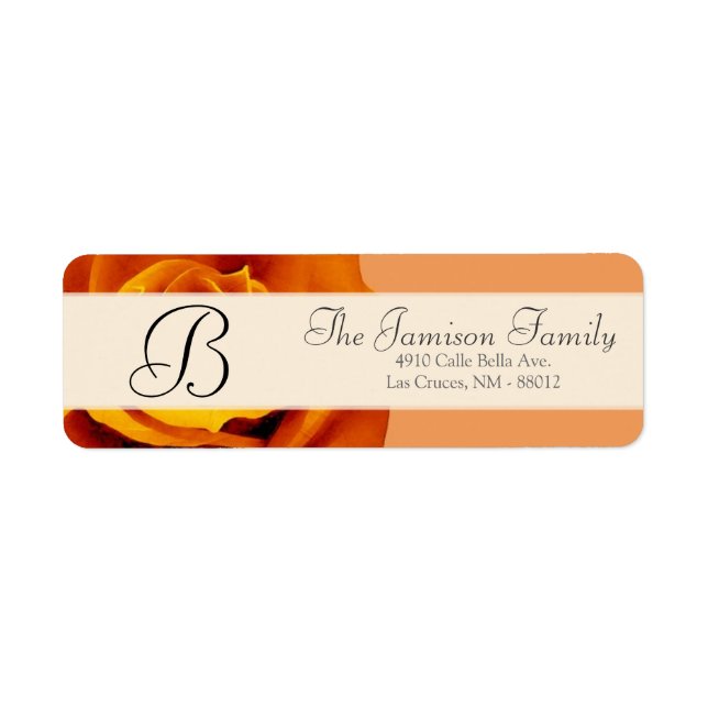 .75"x2,25" Rücksendeadresse Burnt Orange Rose (Vorne)